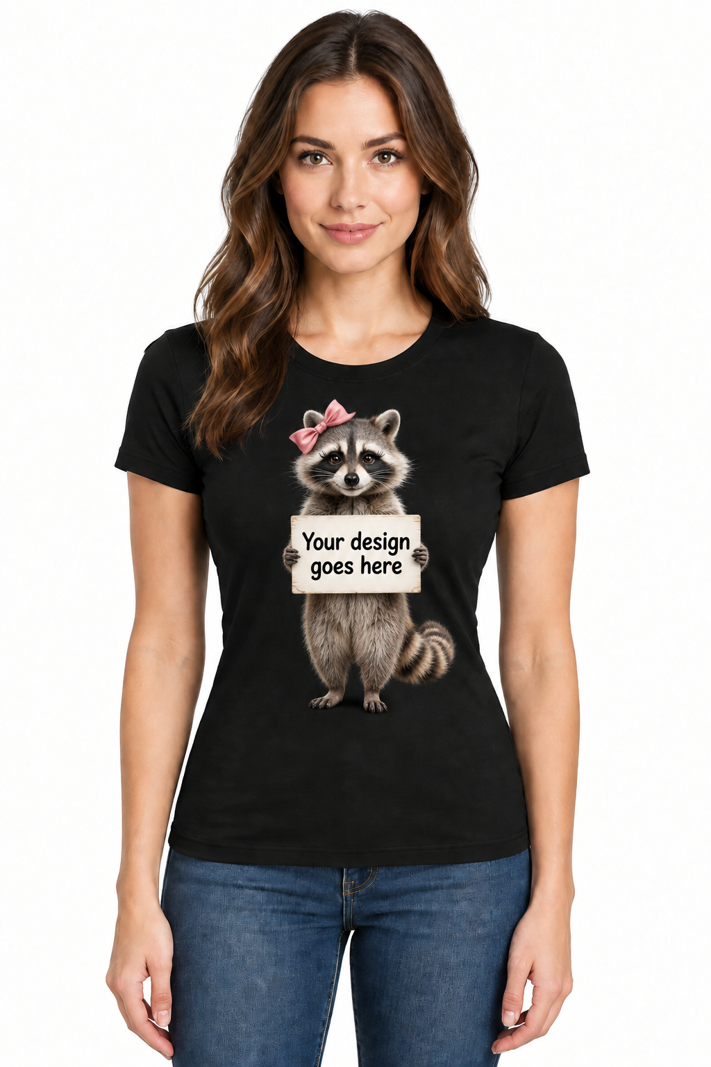Female Raccoon Women's T-Shirt Mockup