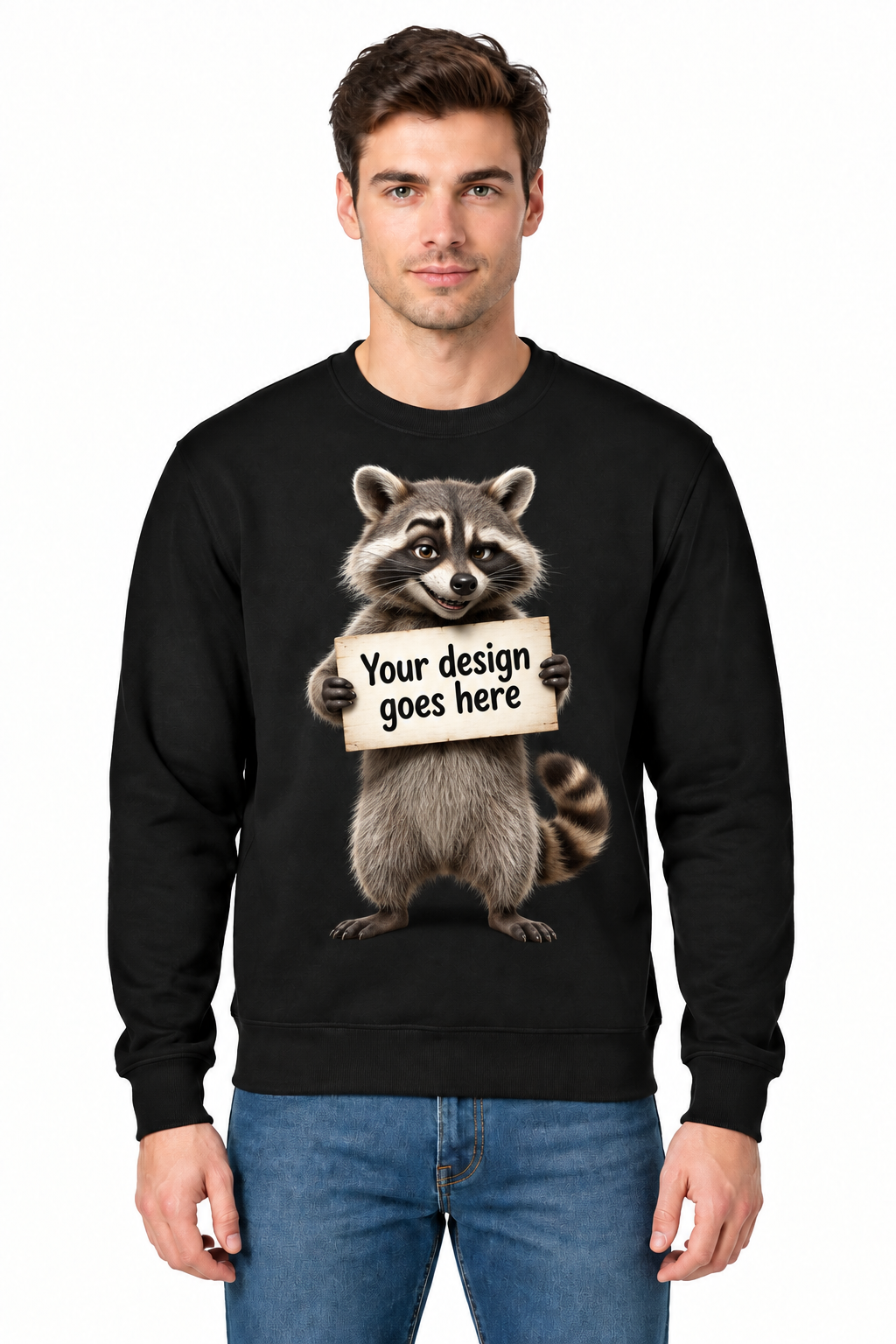 Raccoon Crewneck Sweatshirt Mockup