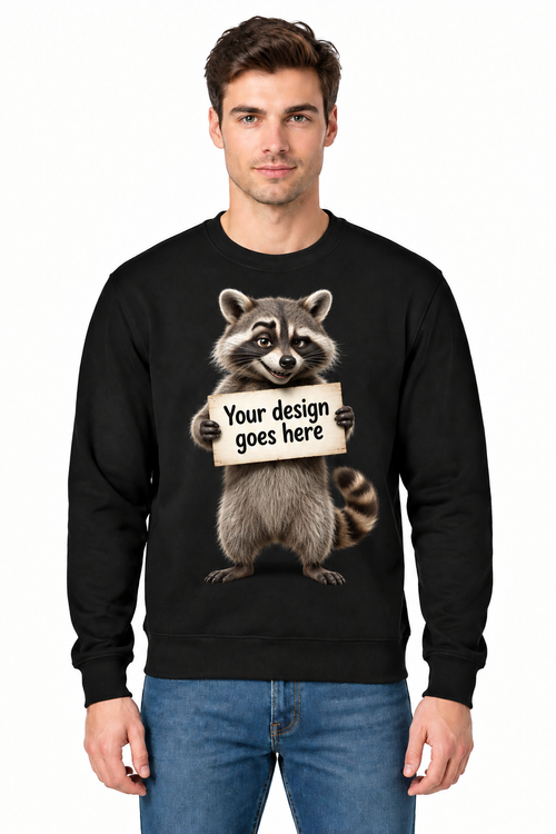 Raccoon Crewneck Sweatshirt Mockup